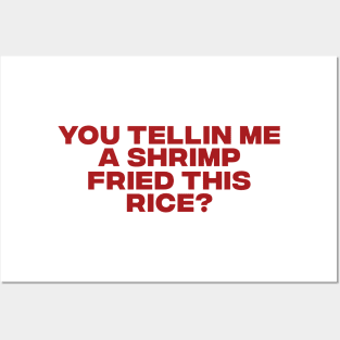 You Tellin Me a Shrimp Fried This Rice? Funny Sarcastic Meme Y2k Posters and Art